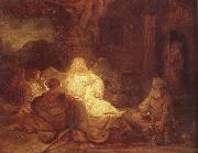 REMBRANDT Harmenszoon van Rijn, Abraham Receives the Three Angels